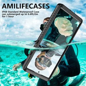 AMILIFECASES for Samsung Galaxy Note 20 Ultra Case Waterproof,with Built-in Screen Protector,Full Body Shockproof,Protective Case for Samsung Note 20 Ultra(Black/Clear)