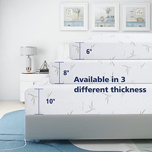 VANCIKI 6 Inch Twin Mattress, Cool Gel Memory Foam Mattresses with Bamboo Pattern Cover Breathable Pressure Relieve Bed Mattress in a Box, CertiPUR-US Certified, Made in USA