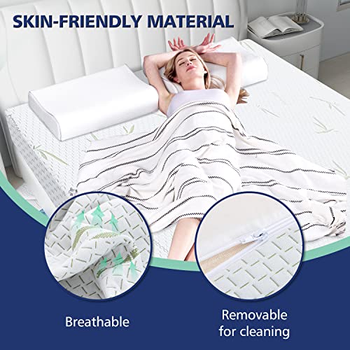 VANCIKI 6 Inch Twin Mattress, Cool Gel Memory Foam Mattresses with Bamboo Pattern Cover Breathable Pressure Relieve Bed Mattress in a Box, CertiPUR-US Certified, Made in USA