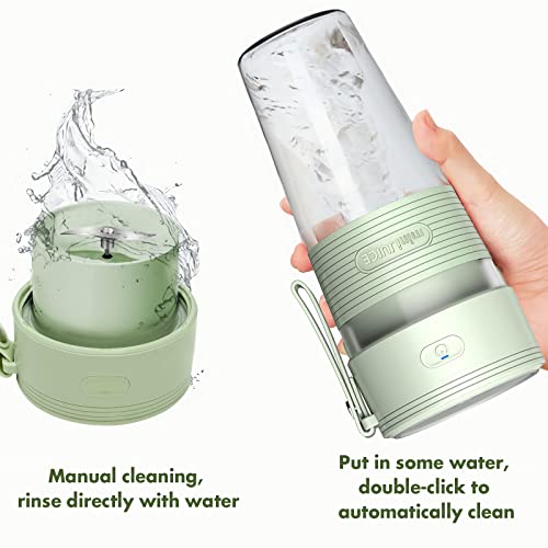 Portable Blender,Personal Blender for Shakes and Smoothies, Easy to clean,Travel Juicer Cup with Glass Cup and Straw, Crush Ice Mixer for Sports Travel and Outdoors,Contains a beautiful gift box