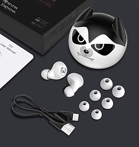 Instiwitt Cartoon Animation Game Wireless Earbuds, Bluetooth 5.1 Wireless Headset with Cute Wireless Charging Case Waterproof Stereo Headphones Noise Reduction in-Ear Built in Mic Sports Earphones