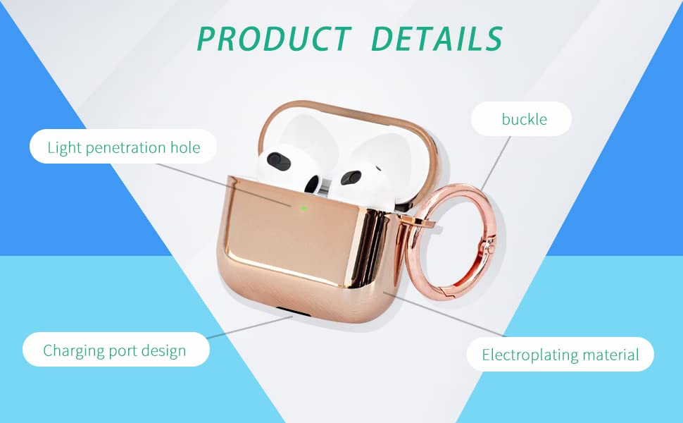 AirPods Pro Case Cover with Keychain， Mirror Plating Silicone Skin Accessories for Women Men with Apple 2019 Latest AirPods Pro Case (Gold)
