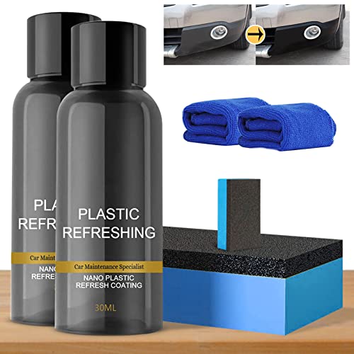 30/50ML Plastic Revitalizing Coating Agent, 1/2/5Pcs Nano Plastic Refreshing Coating, Plastic Parts Refurbish Agent for Car, Plastic Parts Retreading Agent Automotive Interior Cleaning Agent (30ML-2PCS)