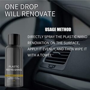 30/50ML Plastic Revitalizing Coating Agent, 1/2/5Pcs Nano Plastic Refreshing Coating, Plastic Parts Refurbish Agent for Car, Plastic Parts Retreading Agent Automotive Interior Cleaning Agent (30ML-2PCS)