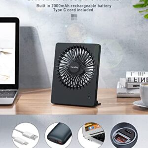 FARADAY Small Table Fans Bundle USB Desk Fans Personal Fan Ultra Quiet For Home Bedroom Office Desktop, 3 Speeds, Black