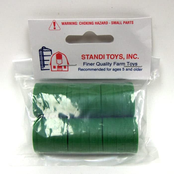 Standi Toys Inc. 1/64 6 Pack of Green Plastic Round Hay Bales ST334