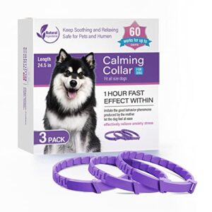 dogs calming pheromones collar 3 packs lasts 60 days relieve reduce anxiety or stress 25 inches adjustable relaxing comfortable collar breakaway design for all small medium and large dog