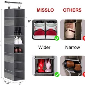 MISSLO 28 Large Pockets Hanging Shoe Organizer and 8-Shelf Hanging Shoe Organizer Clothes Closet Organizers and Storage Shelves Hat Holder