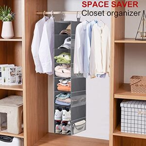 MISSLO 28 Large Pockets Hanging Shoe Organizer and 8-Shelf Hanging Shoe Organizer Clothes Closet Organizers and Storage Shelves Hat Holder