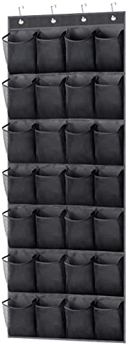 MISSLO 28 Large Pockets Hanging Shoe Organizer and 8-Shelf Hanging Shoe Organizer Clothes Closet Organizers and Storage Shelves Hat Holder