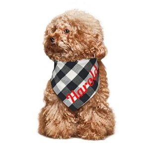 Personalized Dog Bandanas Boy Girl Custom Dog Bandanas Large Personalized Plaid Cat Bandanas Scarf Triangle Bibs Kerchief Puppy Pet Bandanas for Dogs Boy Floral Small Dog Bandana (Plaid)