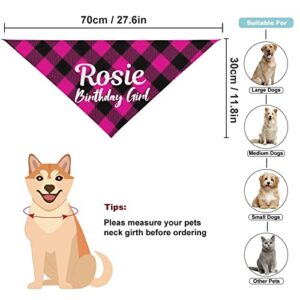 Personalized Dog Bandanas Boy Girl Custom Dog Bandanas Large Personalized Plaid Cat Bandanas Scarf Triangle Bibs Kerchief Puppy Pet Bandanas for Dogs Boy Floral Small Dog Bandana (Plaid)