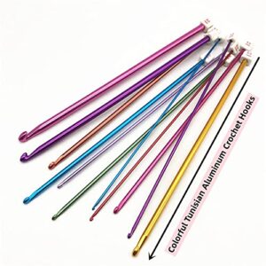 Cdrompy Tunisian Crochet Hook Set,11 Packs Tunisian Crochet Hook Afghan Aluminum Crochet Needle(2mm to 8mm)