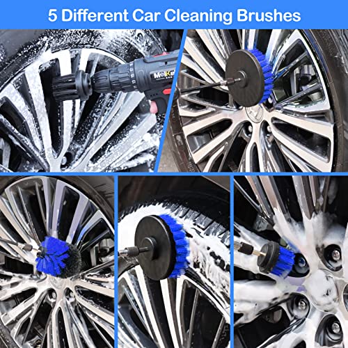 26Pcs Car Detailing Brush Set, Car Detailing Kit, Auto Detailing Drill Brush Set, Car Detailing Brushes, Car Buffing Sponge Pads Kit,Car Accessories,Car Cleaning Tools Kit for Interior,Exterior,Wheels