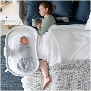 halo bassinest 3.0, baby swivel bassinet for newborns, grey