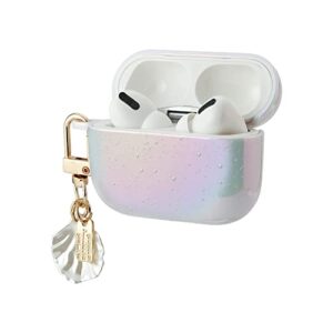 lax gadgets airpods pro case cover - protective compatible with apple airpod pro - lightweight case with carabiner key ring  easy to use - pearl
