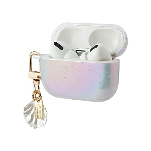 LAX Gadgets AirPods Pro Case Cover - Protective Compatible with Apple AirPod Pro - Lightweight Case with Carabiner Key Ring  Easy to Use - Pearl