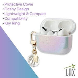 LAX Gadgets AirPods Pro Case Cover - Protective Compatible with Apple AirPod Pro - Lightweight Case with Carabiner Key Ring  Easy to Use - Pearl