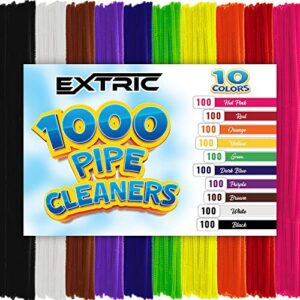 pipe cleaners- 1000 pc. pipe cleaner 10 assorted colors chenille stems, pipe cleaners craft, fuzzy sticks great craft supplies diy art & craft projects| 6mm x12 inch