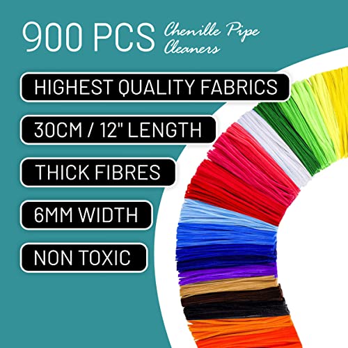 Pipe Cleaners- 1000 Pc. Pipe Cleaner 10 Assorted Colors Chenille Stems, Pipe Cleaners Craft, Fuzzy Sticks Great Craft Supplies DIY Art & Craft Projects| 6mm x12 inch