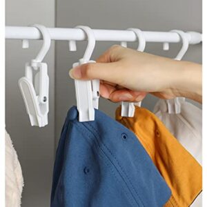 10 PCS Super Strong Plastic Swivel Hanging Hooks Home Swivel Laundry Clips Curtain Clips Clothes Pins Beach Towel Clips,1 PCS Tension Rod, Wardrobe Bars, Drying Support Rods