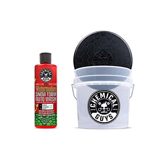 Chemical Guys CWS_208_16 Watermelon Snow Foam Car Wash Soap,16 fl oz, Watermelon Scent ACC160 Heavy Duty Ultra Clear Detailing Bucket