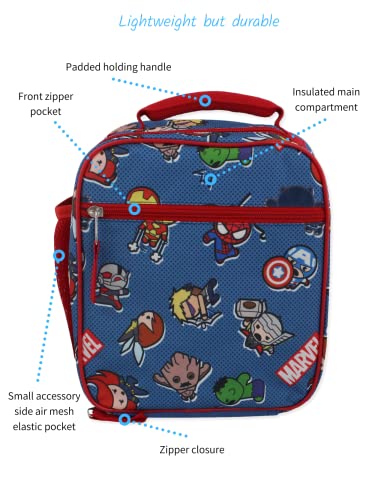 Marvel Kawaii Boys Girls Soft Insulated School Lunch Box (One Size, Multi)