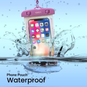 2 Pack Waterproof Phone Pouch Floating, Color Pink and Purple, Waterproof Cellphone case, Water Resistant Phone Holder Bag Phones and iPhones Samsung Galaxy up to 6.9"