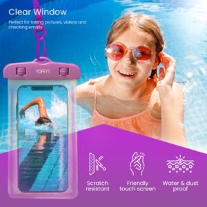 2 Pack Waterproof Phone Pouch Floating, Color Pink and Purple, Waterproof Cellphone case, Water Resistant Phone Holder Bag Phones and iPhones Samsung Galaxy up to 6.9"