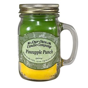our own candle company pineapple punch scented 13 ounce mason jar candle