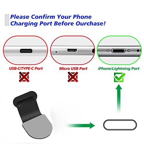 2PCS iPhone Anti Lost Anti Dust Plug for iPhone 14,14 Plus,13,13 Pro,13 Pro Max,13 Mini,12,12 Pro,12 Mini,11,11 Pro Max,11 Pro,X,Xs Max,XR,8,8Plus, 7,7 Plus,iPhone Lightning Port Anti Dust Proof Cover