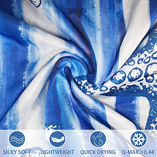 Cooling Blankets for Hot Sleepers, Night Sweats Summer Blanket Lightweight Double Sided Cool Effect, Soft Cold Blankets for Hot Sleepers Sleeping 79"x86" Absorb Heat Keep Cool(Ocean Theme)