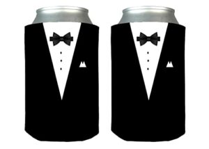 funny tuxedo classy joke collapsible can bottle beverage cooler sleeves 2 pack