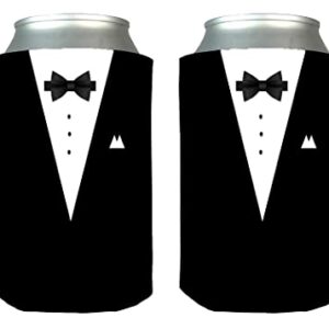 Funny Tuxedo Classy Joke Collapsible Can Bottle Beverage Cooler Sleeves 2 Pack