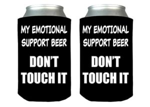 funny emotional support drink collapsible can bottle beverage cooler sleeves 2 pack joke gag gift idea