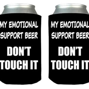 Funny Emotional Support Drink Collapsible Can Bottle Beverage Cooler Sleeves 2 Pack Joke Gag Gift Idea