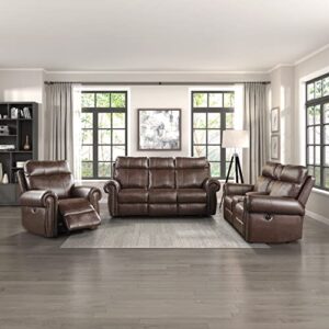 Lexicon Janwood Wall-Hugger Power Double Reclining Loveseat, Brown