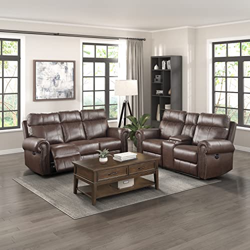 Lexicon Janwood Wall-Hugger Power Double Reclining Loveseat, Brown