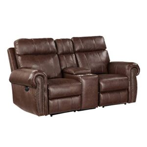 Lexicon Janwood Wall-Hugger Power Double Reclining Loveseat, Brown