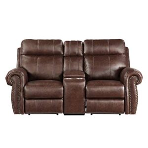 Lexicon Janwood Wall-Hugger Power Double Reclining Loveseat, Brown