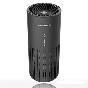newisdomake air purifiers for bedroom home, h13 true hepa car air purifier cleans air of smoke, pollen and pet dander, suitable for car, table top, office & traveling use, black portable air purifier