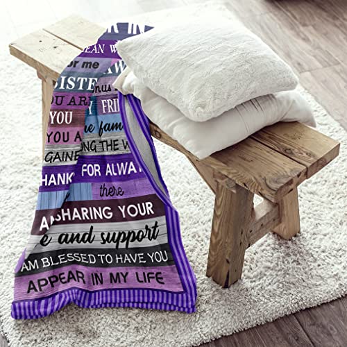 Sister in Law Birthday Gifts Throw Blanket 60inx50in - Sister in Law Gifts for Women - Gifts for Sister in Law - Mothers Day Birthday Gifts for Sister in Law - Bonus Sister Gifts - Blankets for Sofa