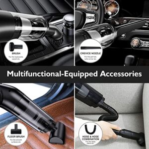 MOCA 9500PA Cordless Car Vacuum Cleaner, High Power Small Portable USB Rechargeable Hand Vacuum Cleaner, Wet and Dry Dual Use Vacuum Cleaner for Home, Car, Narrow Spaces - Black