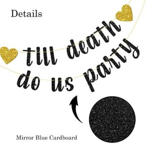 Belrew Till Death Do Us Party Banner, Engagement Party Decor, Bridal Shower Party Decoration Supplies, Glittery Black