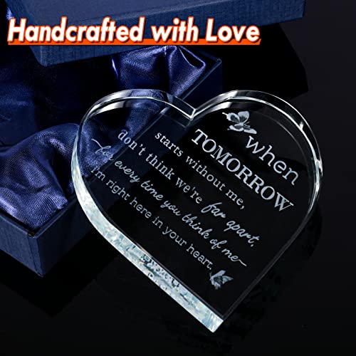 HUANGXIN Sympathy Gift Crystal Keepsake Memorial Gifts for Loss of Loved One Condolence Grief Bereavement Present in Memory of Mother Father Husband Wife (4.5 x 4.5 x 0.8 Inch)