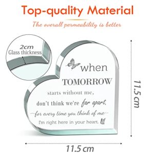 HUANGXIN Sympathy Gift Crystal Keepsake Memorial Gifts for Loss of Loved One Condolence Grief Bereavement Present in Memory of Mother Father Husband Wife (4.5 x 4.5 x 0.8 Inch)