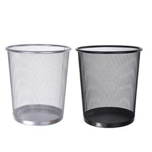 household metal mesh trash can office round trash can household trash basket kitchen storage bucket