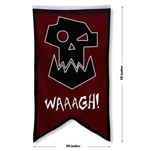 Bayyon Orks Banner Flag 30x50 Inch Man Cave Home Office Bed Room Decor (Red)
