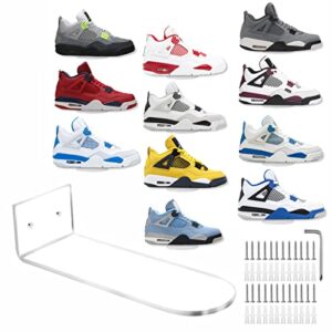 floating shoe display (wall mount) for displaying shoes,12 clear sneaker shelves to display and showcase your top collection shoes,shoe wall shelf,hypebeast room decor,shoe organizer(set of 12)