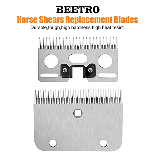 BEETRO 24 and 35 Teeth Horse Shears Replacement Blades, Professional Stainless Steel Clipper Blades for Horse Equine Goat Pony Cattle